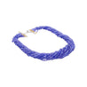 Multi-Strand Blue Tanzanite Beads & Round Cut Diamond Necklace in 18K White Gold