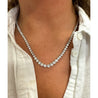 Natural 15.50 CTTW Graduated Diamond Riviera Tennis Necklace 18" in Platinum