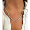 Natural 15.50 CTTW Graduated Diamond Riviera Tennis Necklace 18" in Platinum