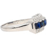 Natural 2.28 Carat Blue Sapphire & Diamond Cluster 5 Stone Platinum Ring