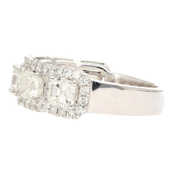 Natural 2.75 CTTW Asscher Cut Diamond Crown Engagement Ring in 18K White Gold – Assay Jewelers