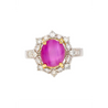 Natural 4.62 Carat Pinkish Red Star Ruby and Diamond Cocktail Ring