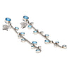 Natural 5.65 CTTW Blue Topaz & Diamond Dangle Earring in 18K White Gold