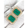 Natural Colombian 7.36 CTTW Emerald & Diamond Halo Dangle Drop 18K Gold Earrings