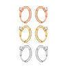 Natural Diamond 14K Huggie Hoop Earrings Multi Ear Placement