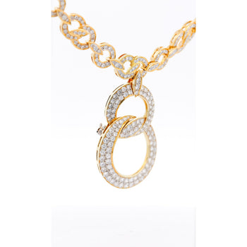 Natural Diamond 16 Carat Round-Brilliant Cut Interlocking Circle Pendant Necklace in 18K Yellow Gold – Assay Jewelers