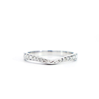 Natural Diamond Contoured Wedding Band Stacking Ring in 14K White Gold – Assay Jewelers