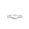 Natural Diamond Contoured Wedding Band Stacking Ring in 14K White Gold