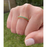 Natural Emerald Band in 14k Yellow Gold Wedding Band