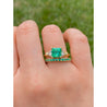 Natural Emerald Band in 14k Yellow Gold Wedding Band