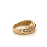 Natural Emerald and Diamond Gold Bezel Set Unisex Ring in 14K Gold