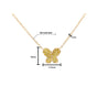 Natural Fancy Yellow Diamond 18K Gold Butterfly Charm Floating Necklace