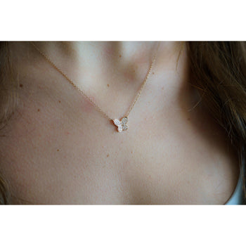 Natural Pink Diamond Butterfly Charm Floating Pendant Necklace in 18K Rose Gold – Assay Jewelers
