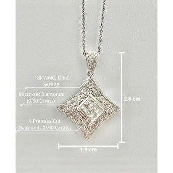 Collier étoile en diamant taille princesse en or blanc 18k – Assay Jewelers