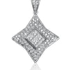 Collier étoile en diamant taille princesse en or blanc 18 carats