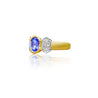 Oval Cut Violet Tanzanite in 14k Solid Gold Bowtie Ring