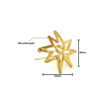 Paloma Picasso For Tiffany & Co. Celestial Star Geometric Pin Brooch in 18k Yellow Gold – Assay Jewelers