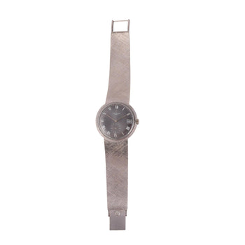 Patek Philippe Calatrava 35MM 18K White Gold Mesh Bracelet Gray Dial Watch – Assay Jewelers