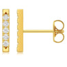 Pave Natural Diamond Flush Bar 14K Stud Earring