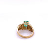 Pear Shape Colombian Emerald and Diamond Ring in 14k Yellow Gold