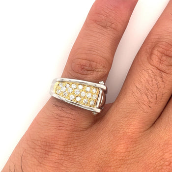 Platinum and 18K Gold Unisex Natural Diamond Pinky Ring – Assay Jewelers