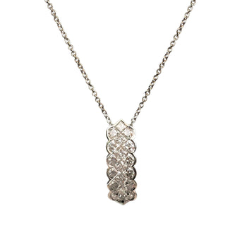 Princess Cut Cluster Pendant Drop Necklace in 18K White Gold – Assay Jewelers