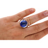 Rare 29.51 Carat No Heat Ceylon Blue Sapphire Cabochon Solitaire Mens Ring