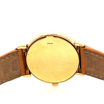 Rolex Cellini 6622 Watch In 18K Gold 33mm With Brown Leather Strap – Assay Jewelers