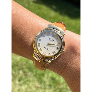 Rolex Cellini 6622 Watch In 18K Gold 33mm With Brown Leather Strap – Assay Jewelers