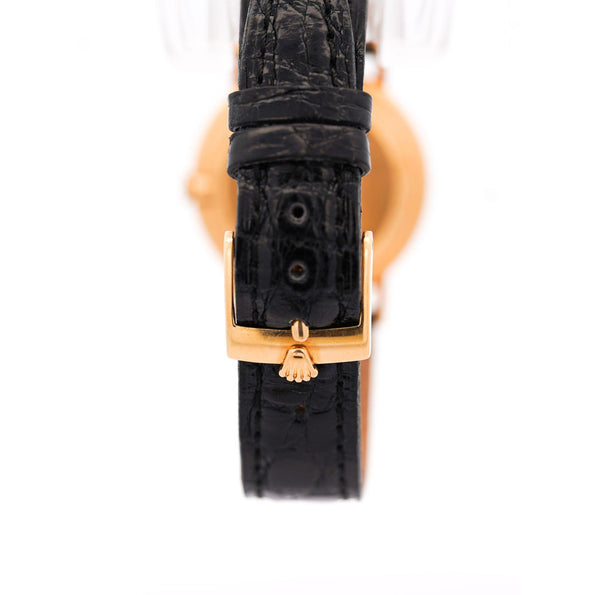 Rolex Cellini Ivory Jubilee 32mm Dial 18K Gold On Leather Watch