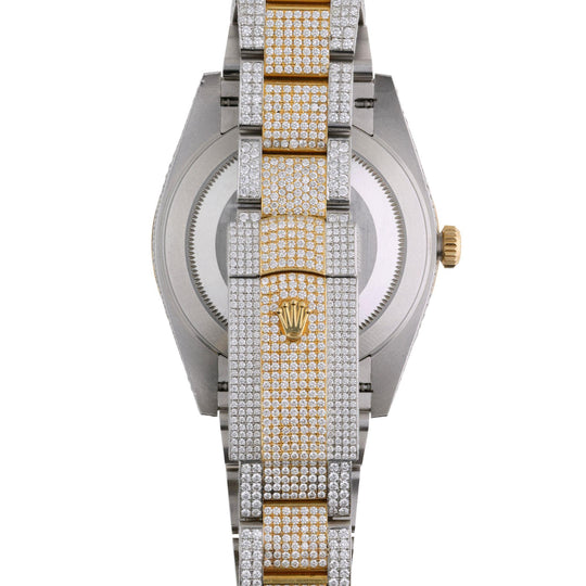 Rolex Datejust 41mm 18K Two-Tone 20 Carat Diamond Bust Down MOP Dial Iced Watch