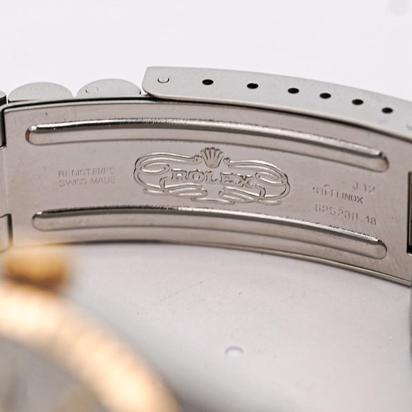 Rolex Datejust Silver Tapestry Dial 2 Tone Jubilee 36mm 16013 Watch Box/Papers