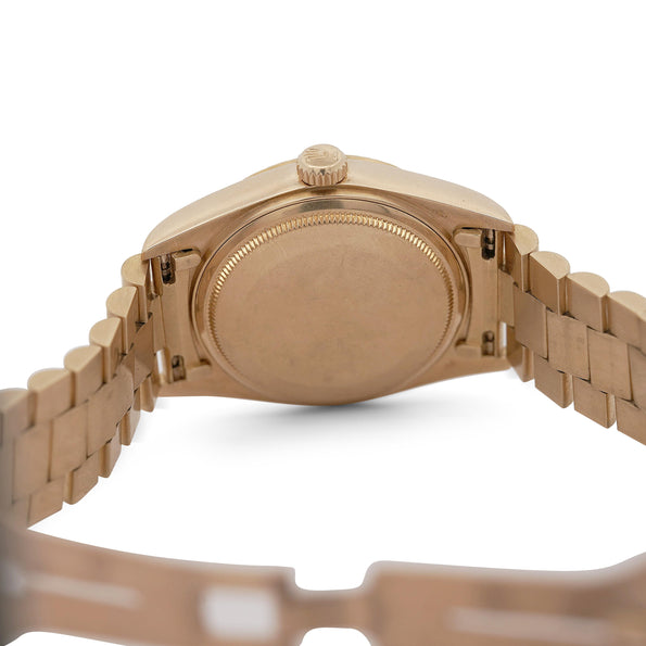 Rolex Daydate 36mm 18K Gold Fluted Bezel Champagne Tapestry Presidential Watch
