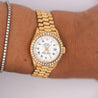 Rolex OP DateJust Presidential White Face 26mm Diamond Bezel 18K Gold Watch