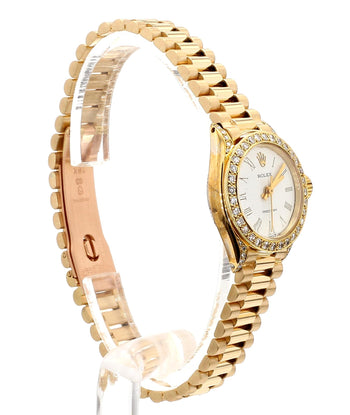 Rolex Precision 22mm Diamond Bezel 18K Gold Watch – Assay Jewelers