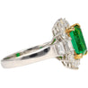 Semi Mount 1.87 Carat TW Round & Emerald Cut Diamond Halo Ring