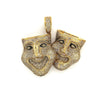 Thalia and Melpomene Theatre Face 10k Gold Diamond Pendant