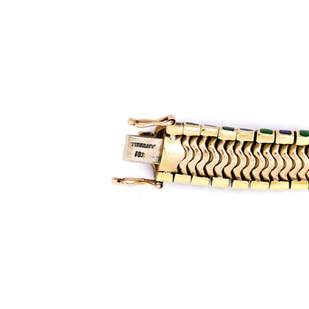 Tiffany & Co Green and Blue Enamel in 18K Yellow Gold Vintage Bracelet – Assay Jewelers