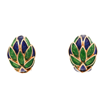 Tiffany & Co Green and Blue Enamel in 18K Yellow Gold Vintage Bracelet – Assay Jewelers