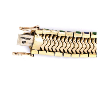 Tiffany & Co. 18K Gold Green and Blue Enamel Earring and Bracelet Set – Assay Jewelers