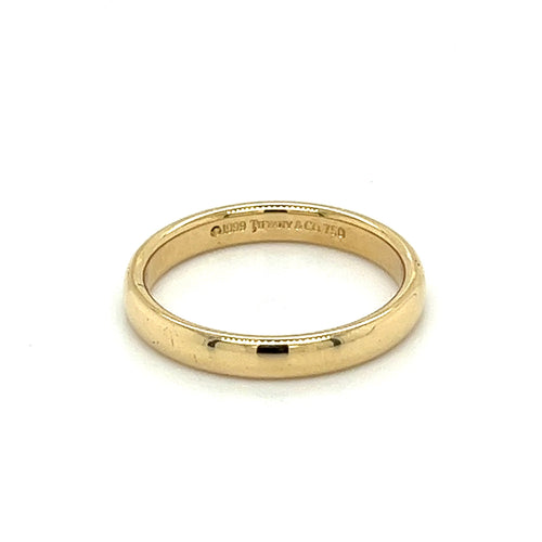 Tiffany & Co. Signed 18K Solid Yellow Gold 3MM Wedding Ring Band