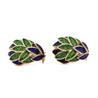 Tiffany & Co. Vintage Green and Blue Enamel 18K Gold Clip-On Earrings