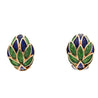 Tiffany & Co. Vintage Green and Blue Enamel 18K Gold Clip-On Earrings