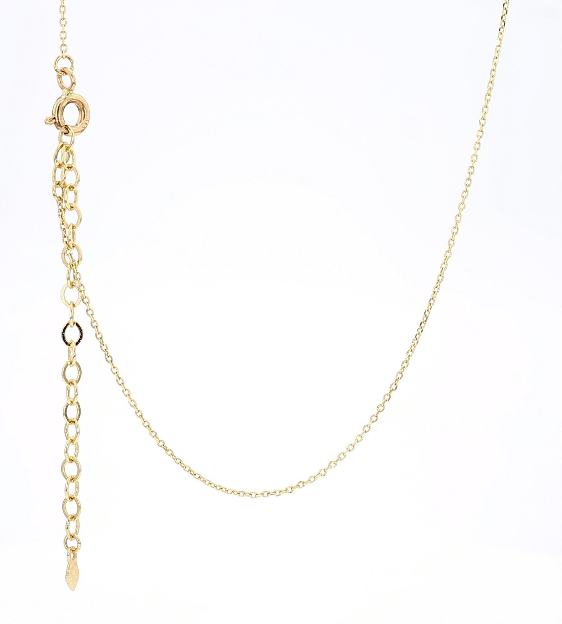Tilted Initial 14K Gold Pendant Cable Chain Necklace