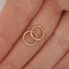 Tiny 9mm Rope Huggie Hoop 14k Gold Earrings