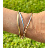 Tri-Color Interlocking Bangle in 18k White, Rose, and Yellow Gold