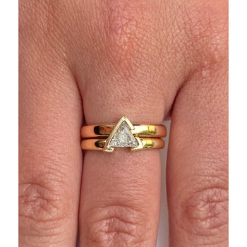 Triangle Cut Natural Diamond Double Banded Engagement Ring – Assay Jewelers