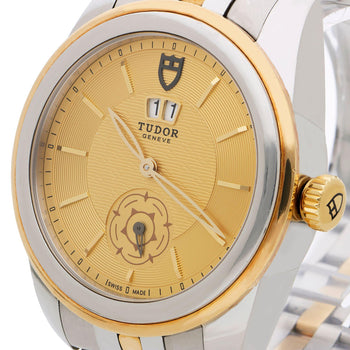 Tudor Glamour Double Date 57003 42mm Two Tone Steel Gold Champagne Dial Watch – Assay Jewelers