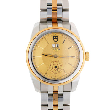 Tudor Glamour Double Date 57003 42mm Two Tone Steel Gold Champagne Dial Watch – Assay Jewelers