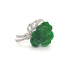 Unbehandelter Jade- und Diamantblumen-Weinrebenbrosche/Pendant